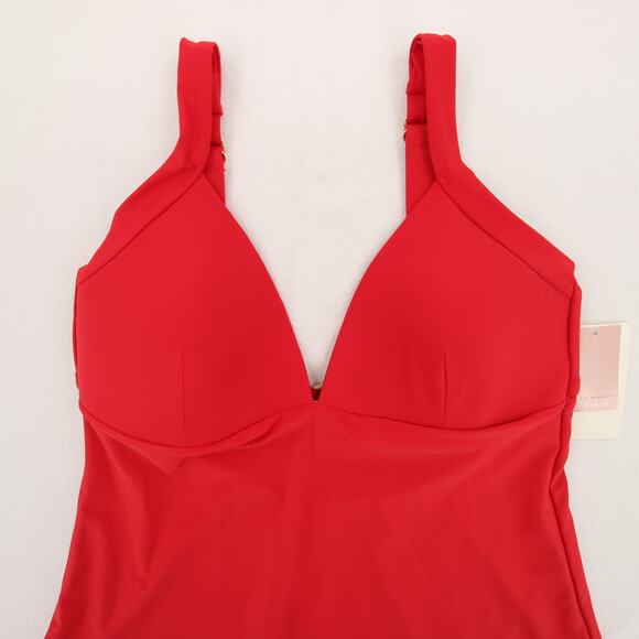 Alex Marie Tankini Swim Top Red V Neck Cutout Back Padded Bra Size Medium NWT - Picture 2 of 13